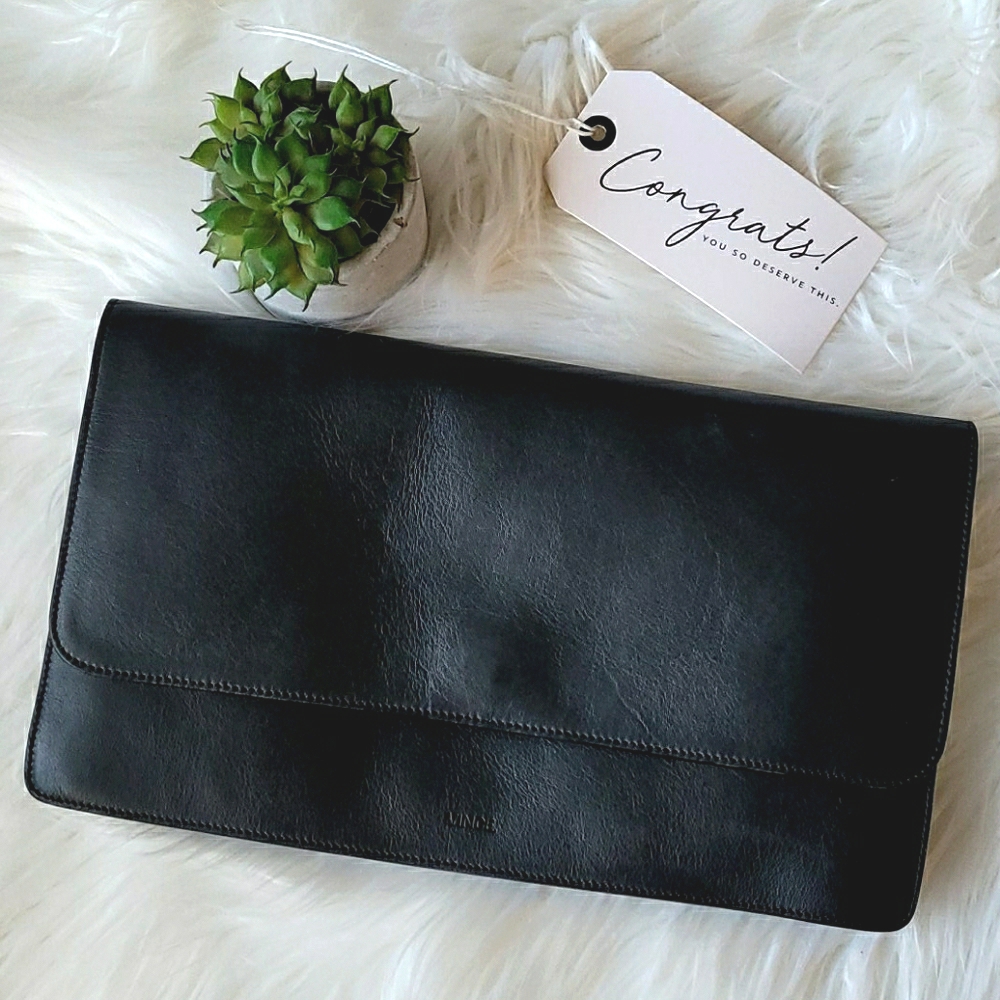 Vince. Black & White Clutch